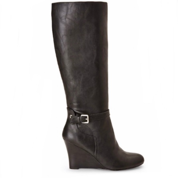 - Like NEW Nine West Wedge Knee Boots - Picture 1 of 8